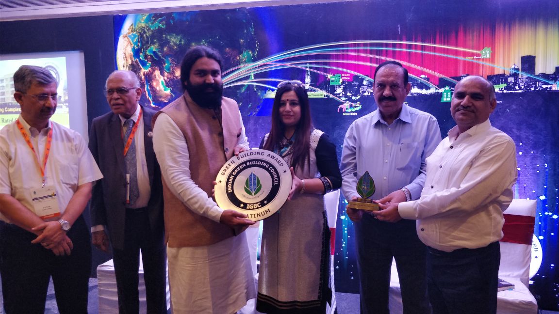 IGBC Platinum Rating Award collected by CEO Devang Vora