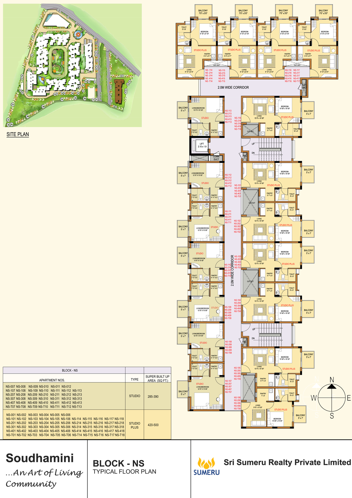NS Block Typical Plan